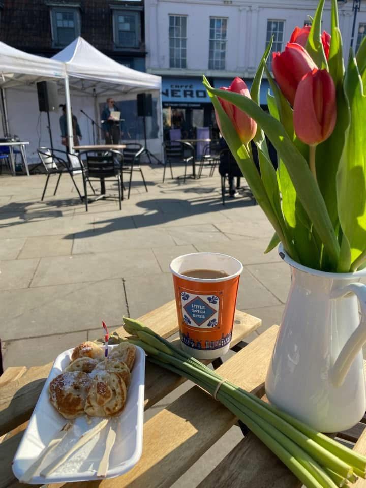 Poffertjes with coffee